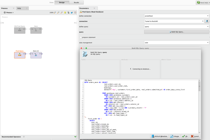 RapidMiner Connecting to Redshift