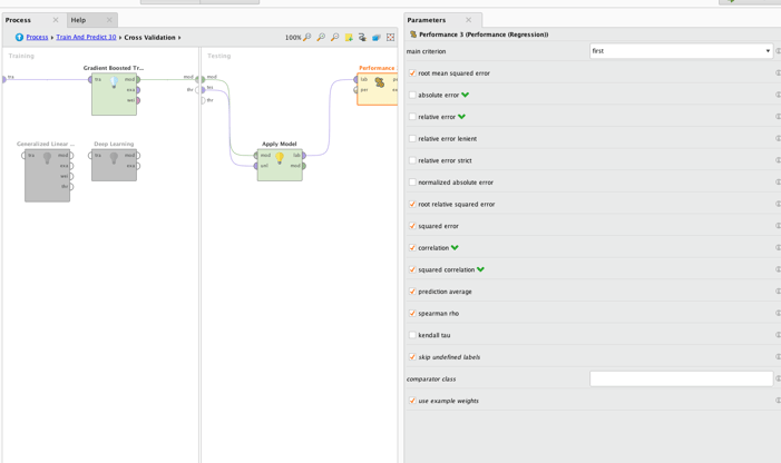 RapidMiner Cross Validation Options