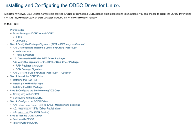 Lengthy list of steps for setting up ODBC on Linux